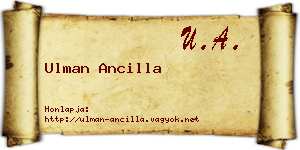 Ulman Ancilla névjegykártya